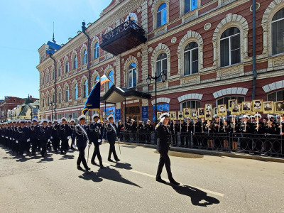 Парадный расчет активистов Бессмертного полка России