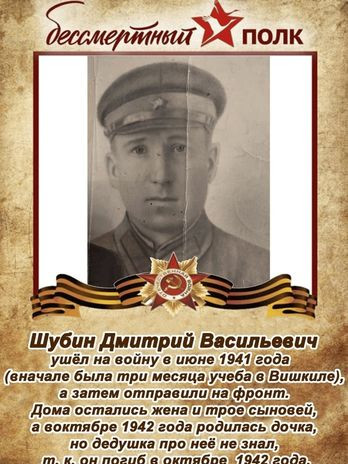 Шубин Дмитрий Васильеаич