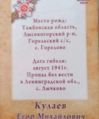 Кулаев Егор Михайлович
