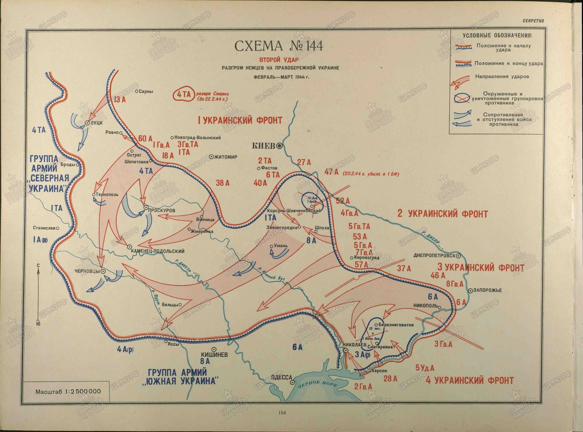 Освобождение украины 1943 1944 карта